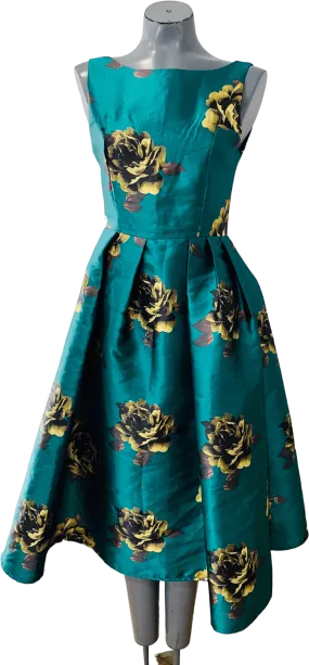 00's Revival Rayon Full Skirted Floral Dress