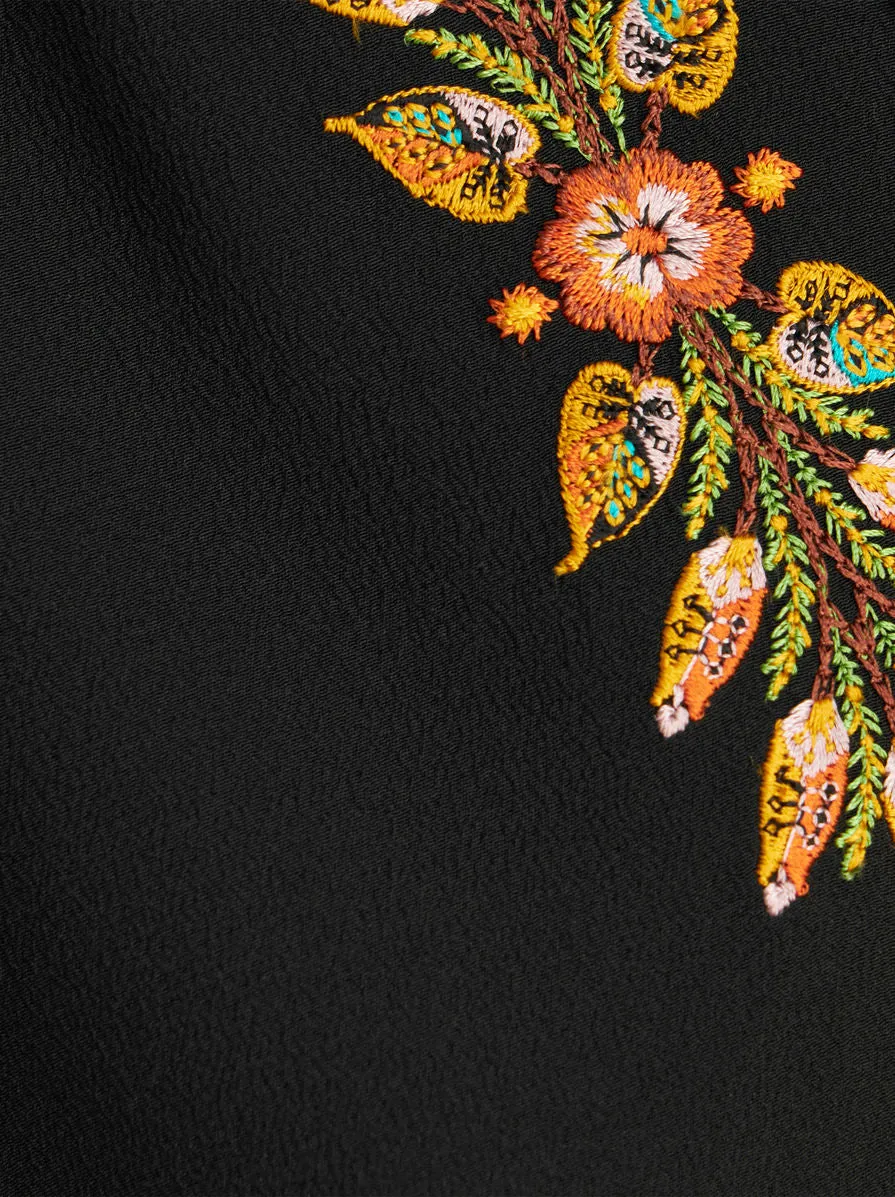1172072181 Embroidered foliage silk blouse