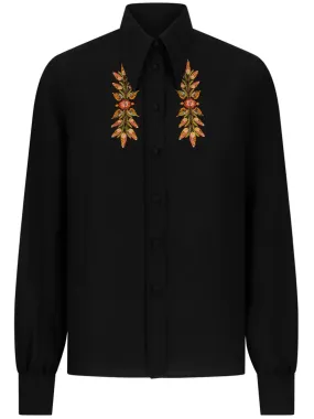 1172072181 Embroidered foliage silk blouse