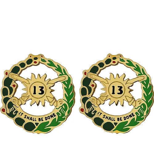 13th Cavalry Regiment Unit Crest (It Shall Be Done) - Sold in Pairs