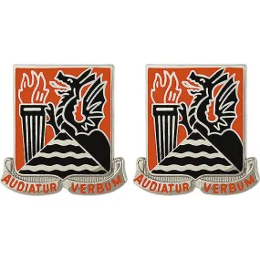 156th Signal Battalion Unit Crest (Audiatur Verbum) - Sold in Pairs