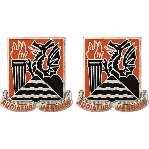 156th Signal Battalion Unit Crest (Audiatur Verbum) - Sold in Pairs