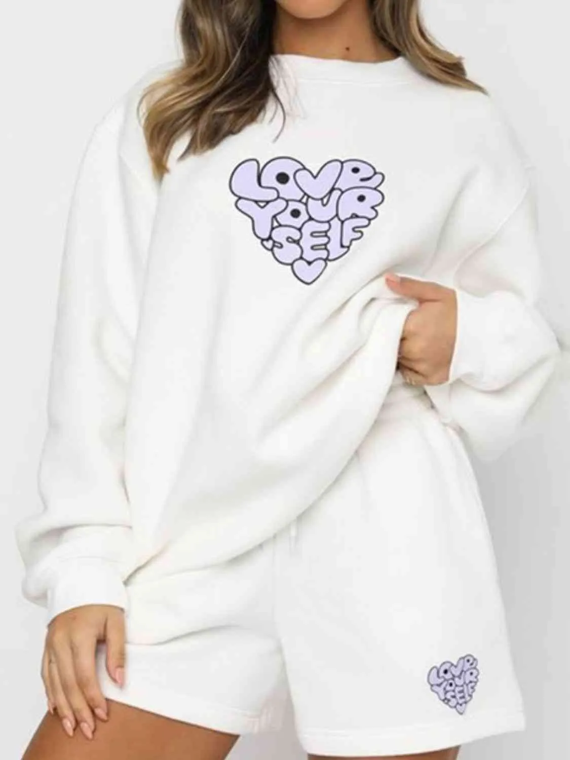 3 Love Daydream Sweatshirt w/ Shorts Outfit