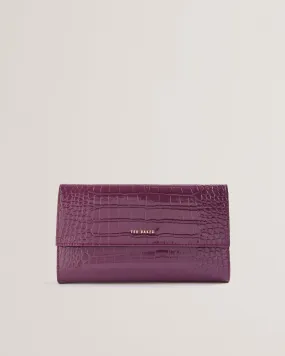 Abbiiss Croc Effect Travel Wallet Maroon