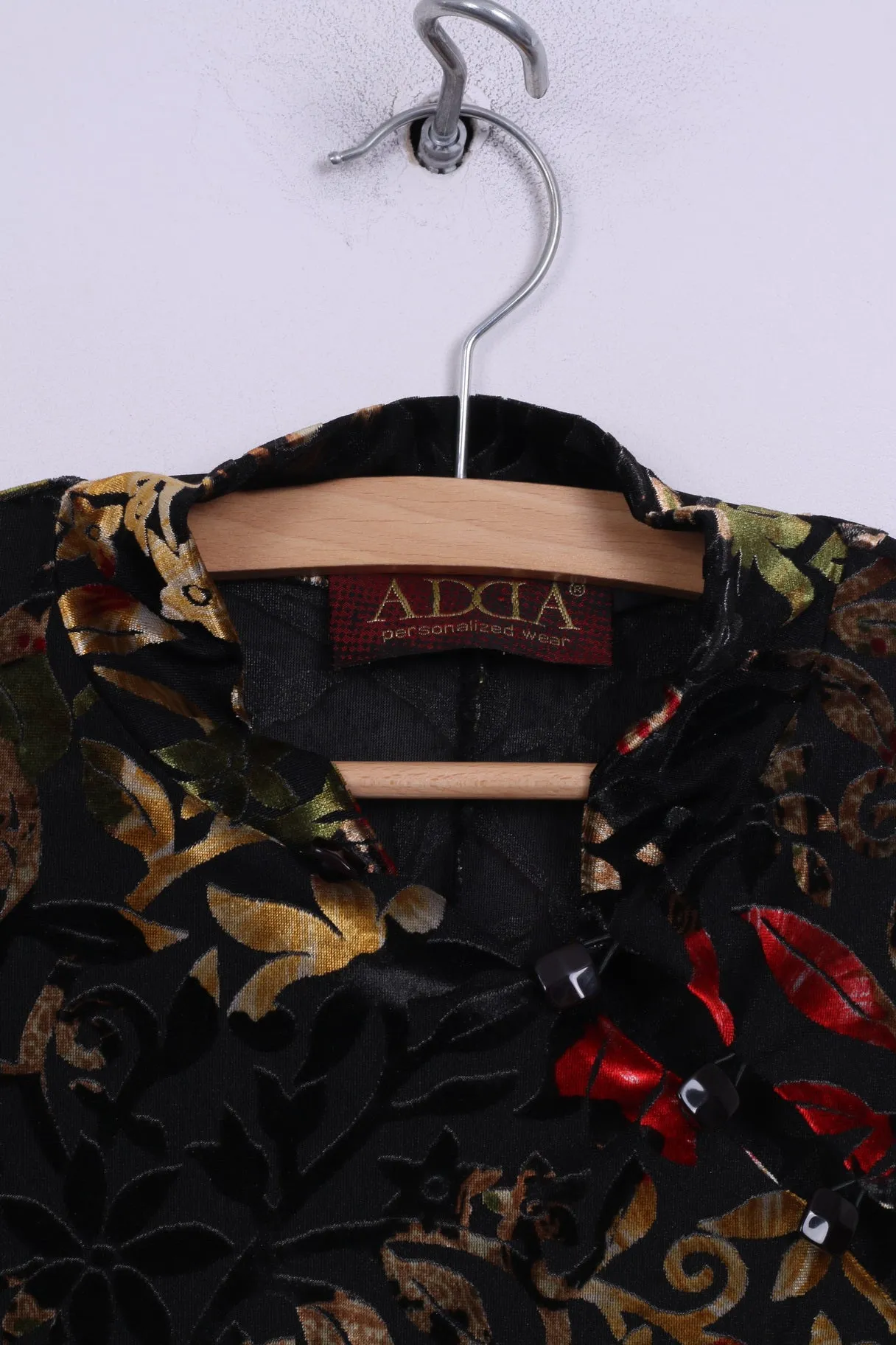 Adda Personalized Wear Womens 38 S Dress Black Mini Chinese Style Flower Print