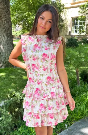 Admired From Afar Pink Floral Dress