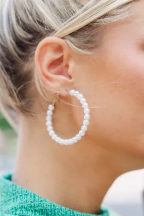 All Class Pearl Hoop Earrings