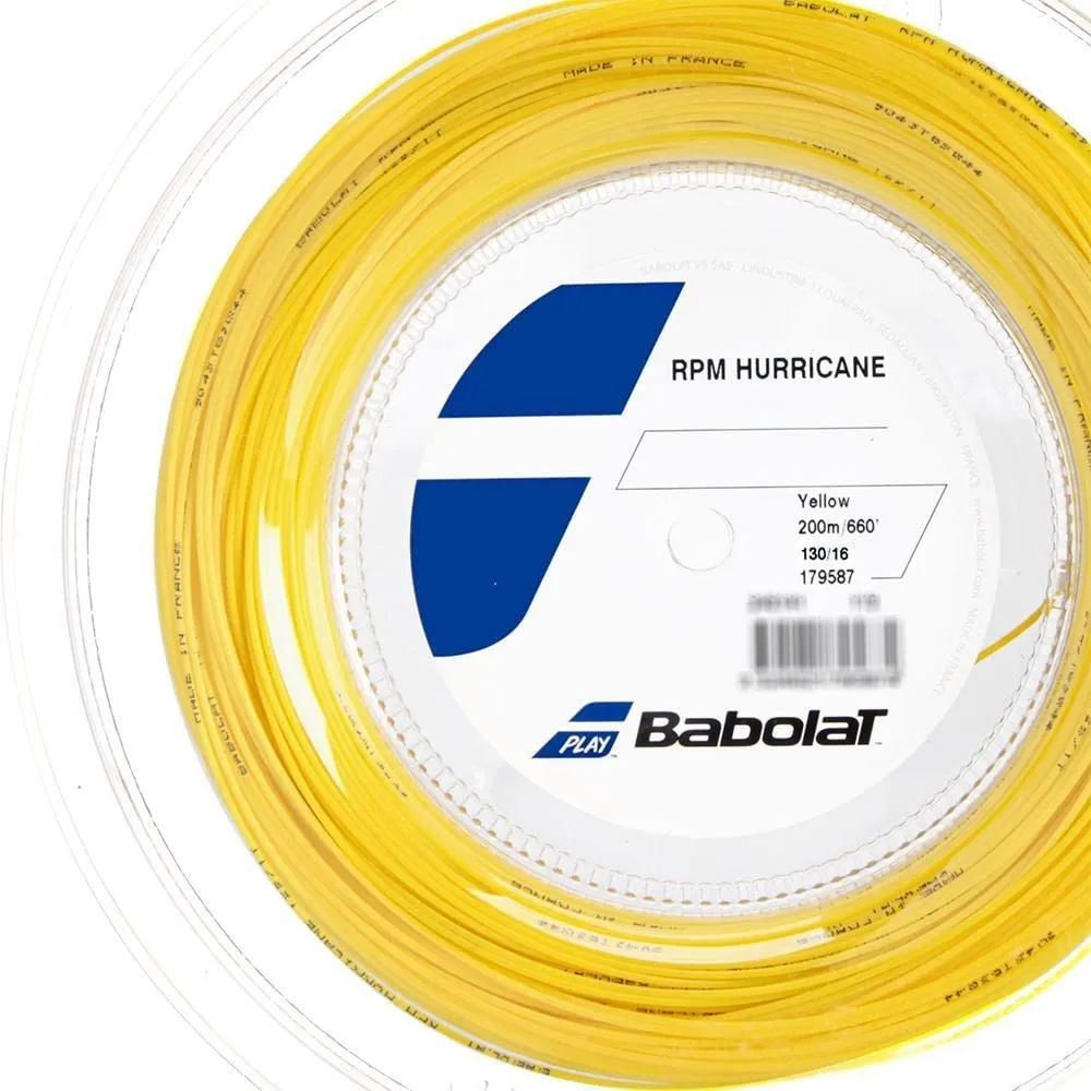 Babolat RPM Hurricane 200M Tennis String Reel, Yellow