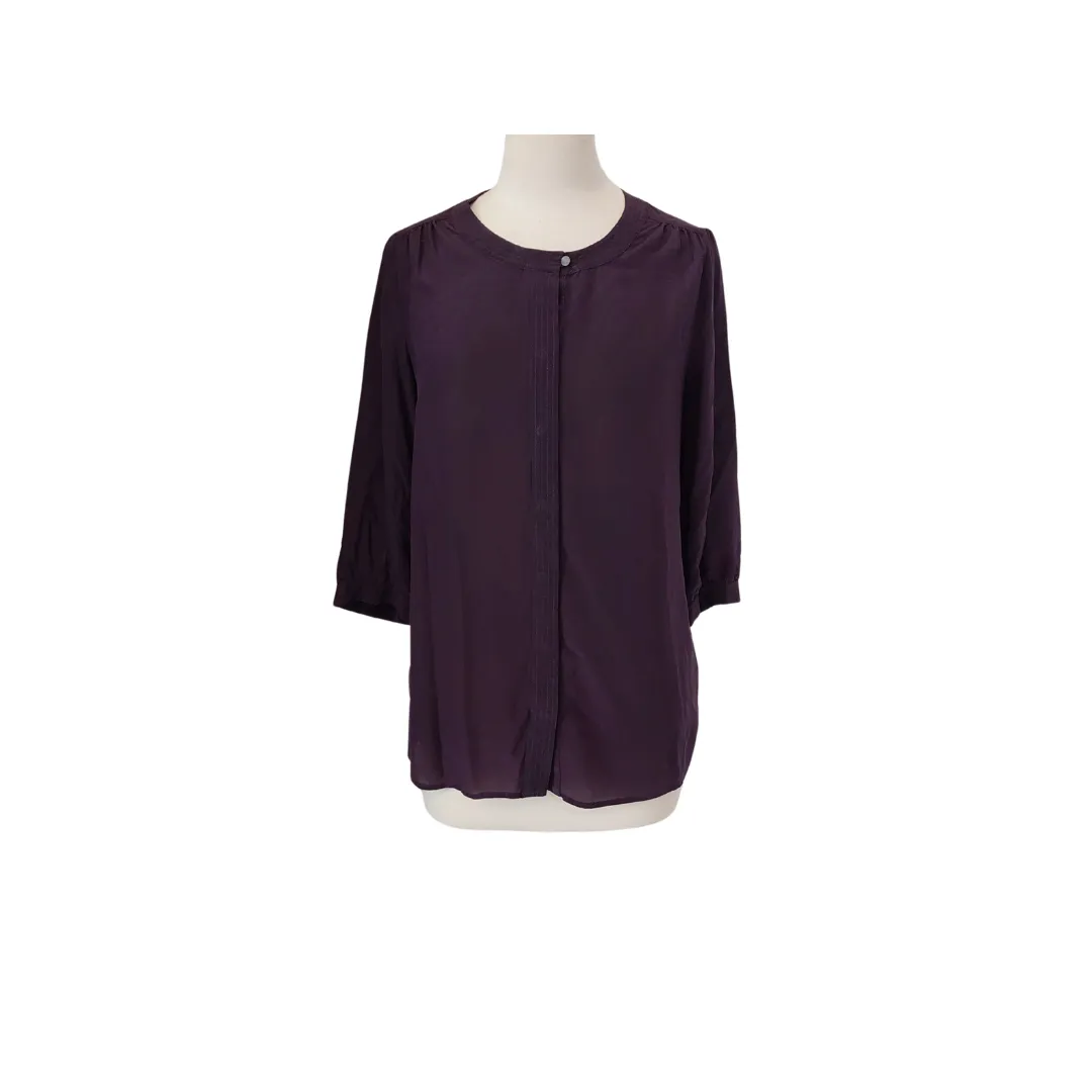 Banana Republic Purple Flat-collar Blouse | Pre Loved |