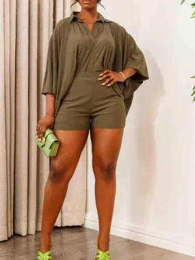 Batwing Sleeve Top Shorts Set