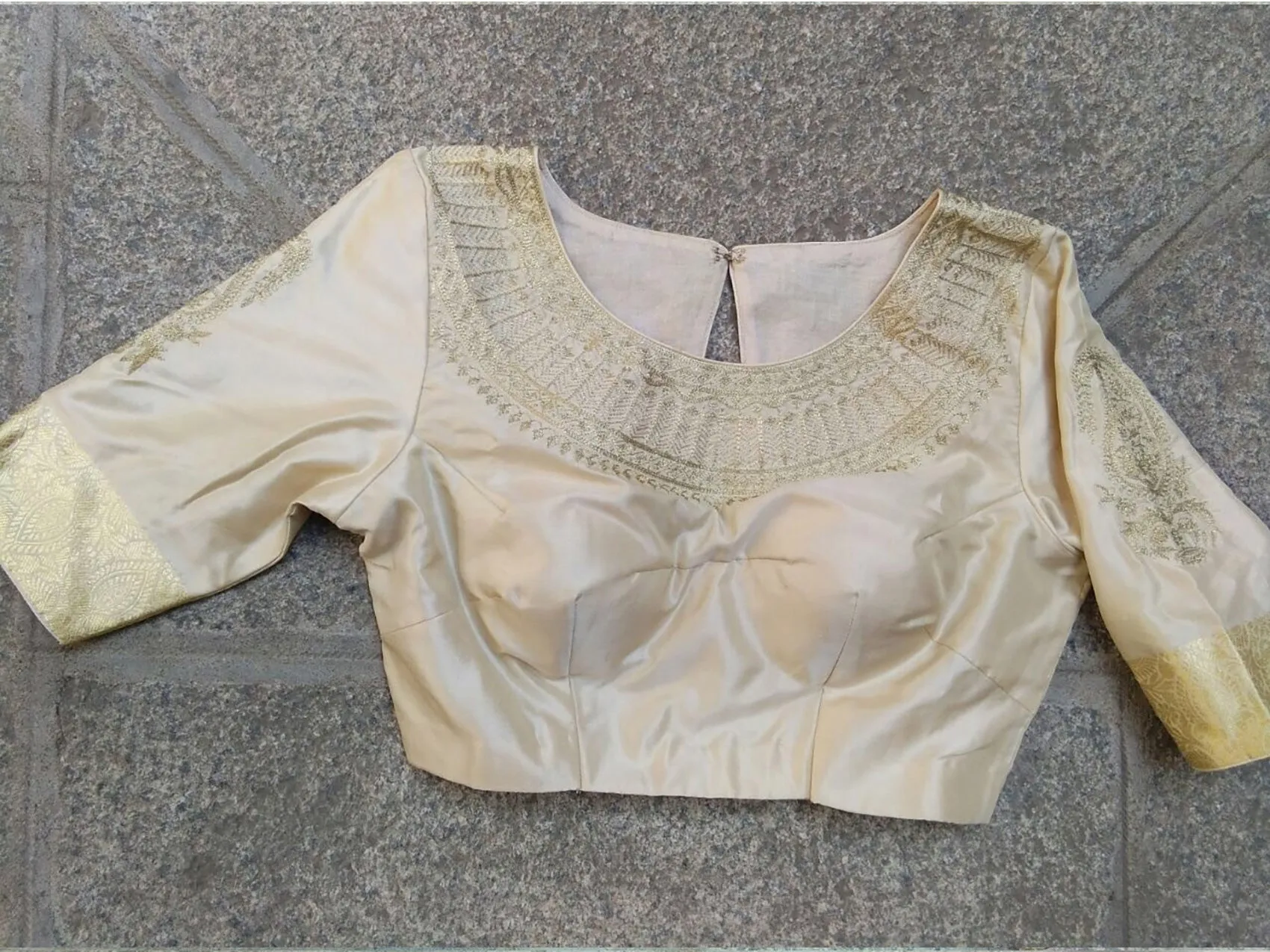 Beaten Light Gold with Butta and Motif