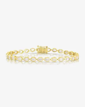 Bezel-Set Pear Diamond Tennis Bracelet