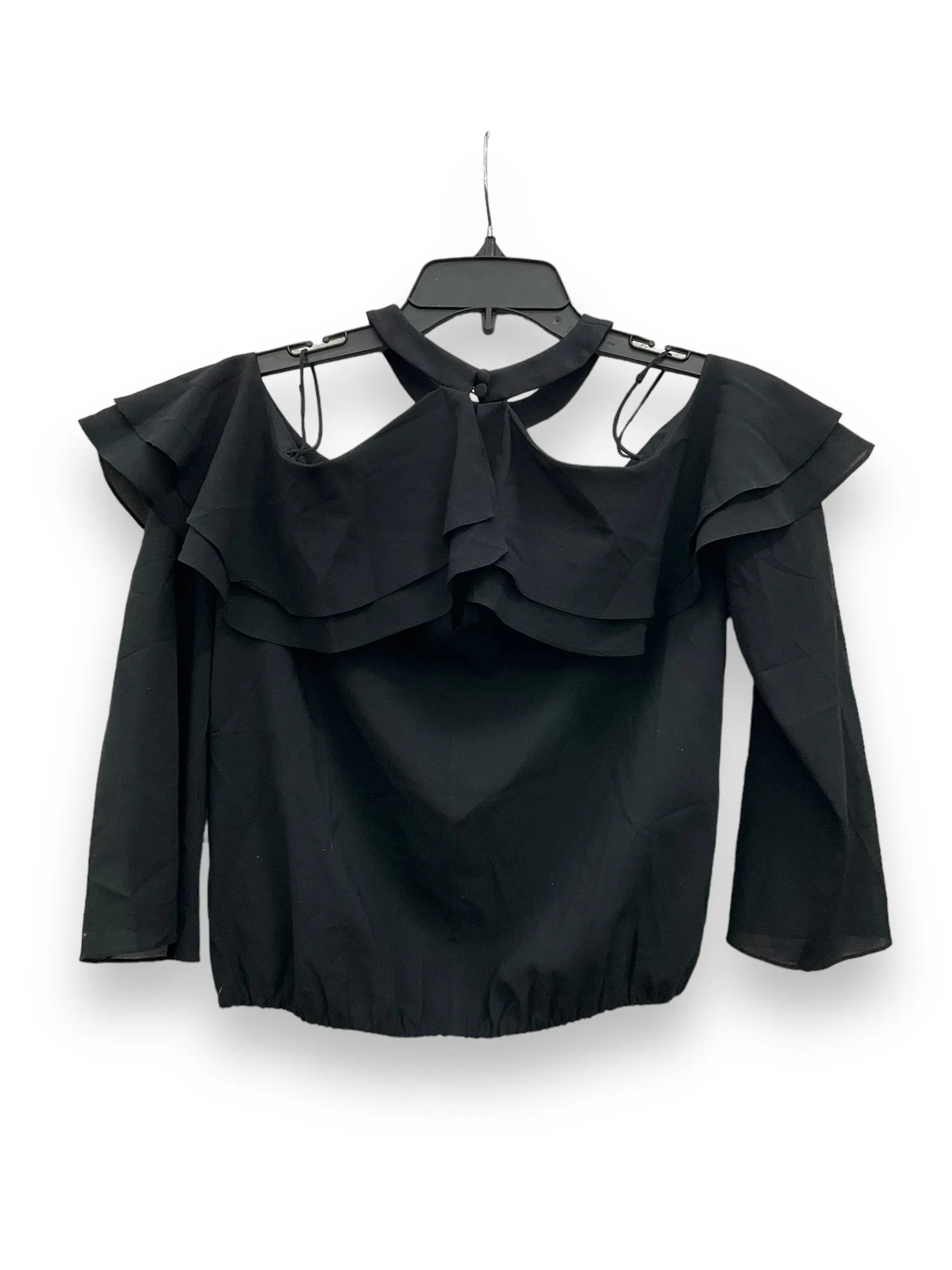 Black Blouse Long Sleeve Alice   Olivia, Size Petite   S