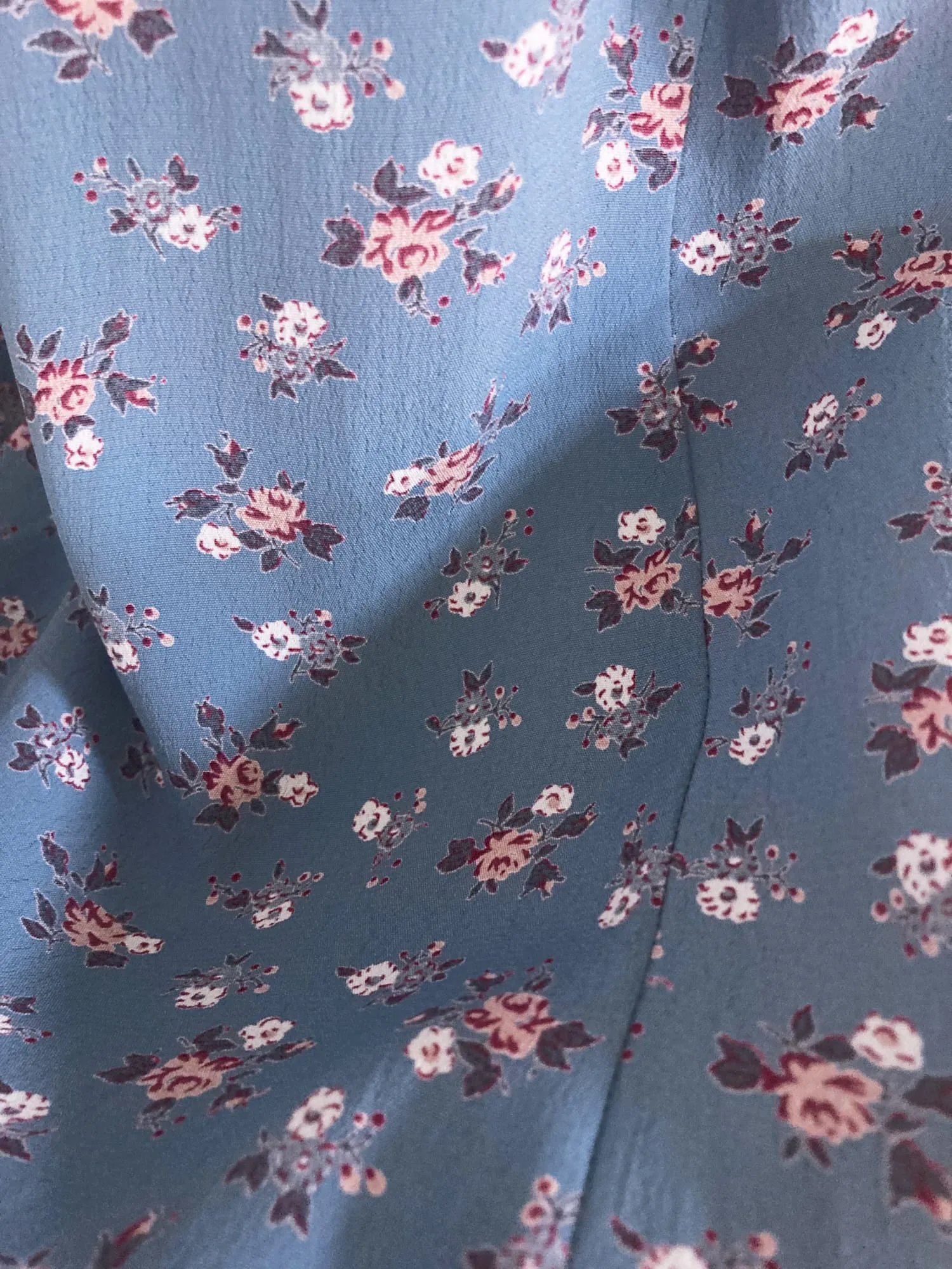 Cacharel 1990s blue viscose crepe floral print button front maxi dress - size 6