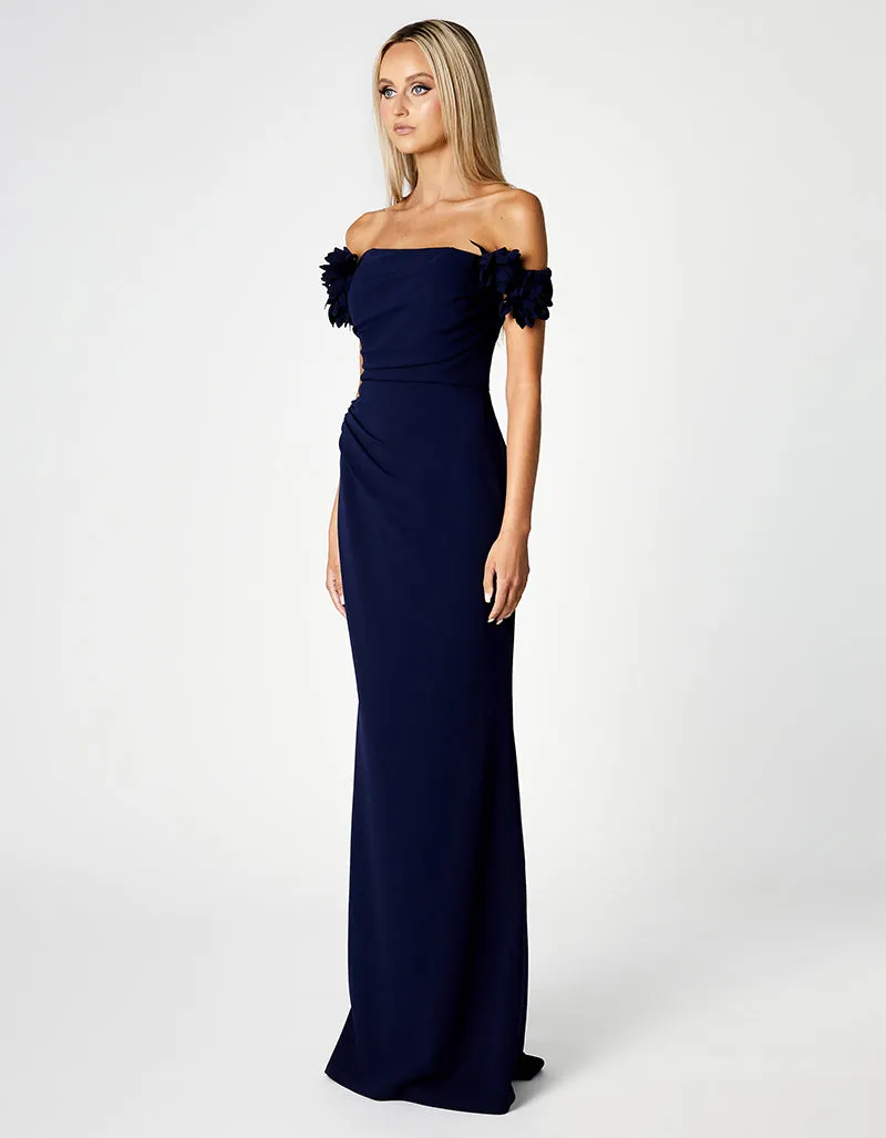 Chic Cambria Floral Off-Shoulder Gown - Elegant B66D13L