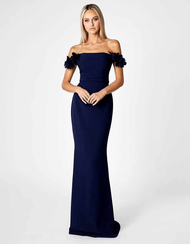 Chic Cambria Floral Off-Shoulder Gown - Elegant B66D13L