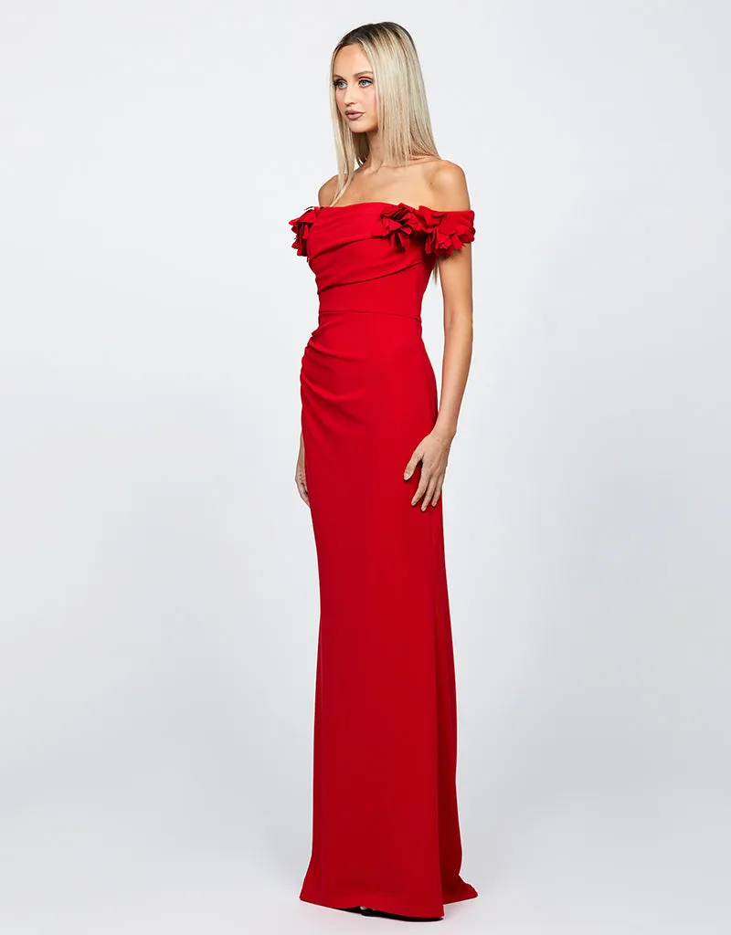 Chic Cambria Floral Off-Shoulder Gown - Elegant B66D13L