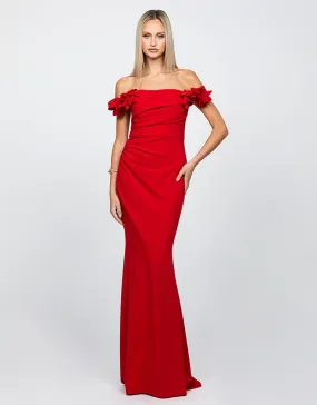 Chic Cambria Floral Off-Shoulder Gown - Elegant B66D13L