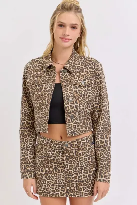 Cello Jeans Elizabeth Leopard Cropped Jacket – Bold, Trendy & Chic