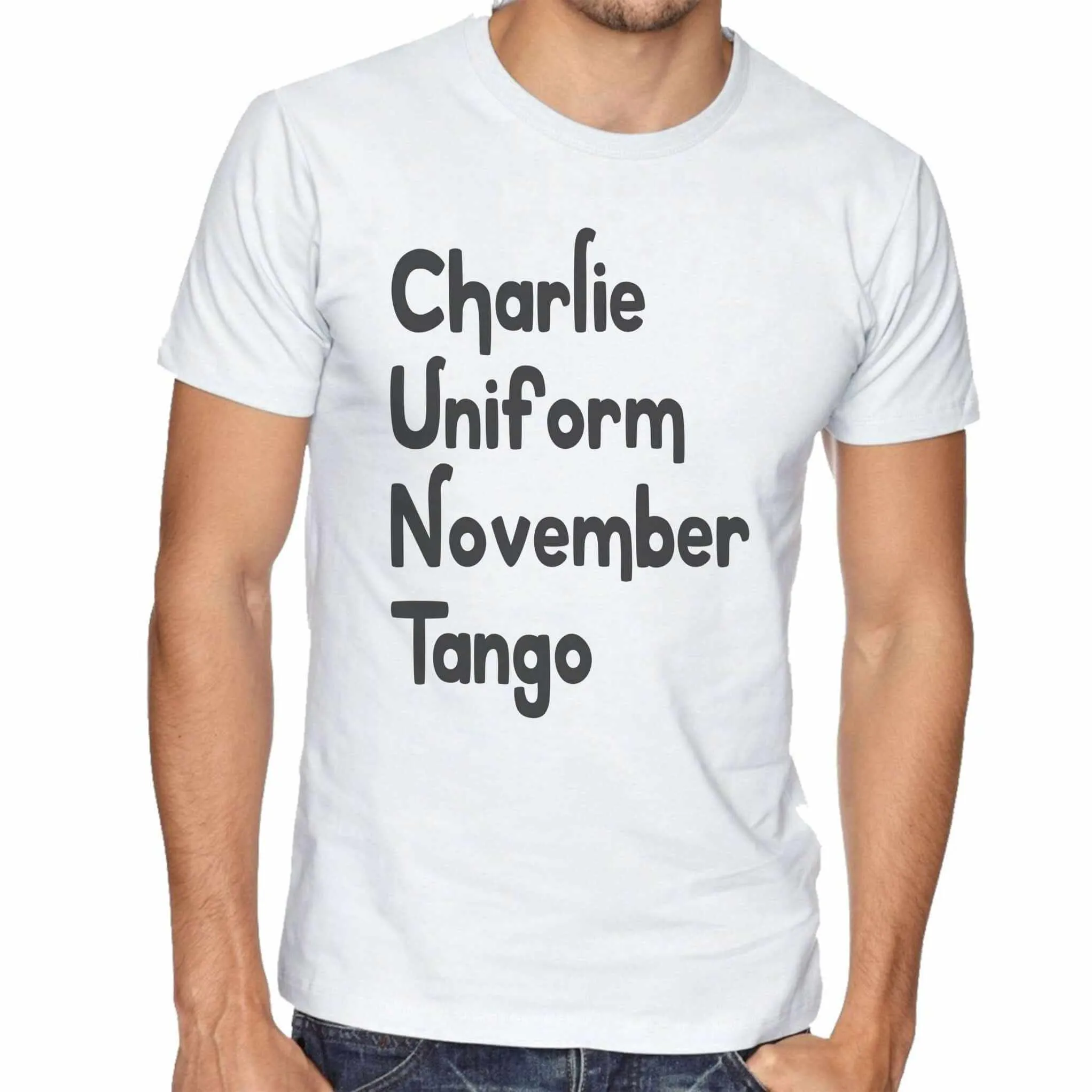 Charlie Uniform November Tango (Cunt) - Men's T-Shirt