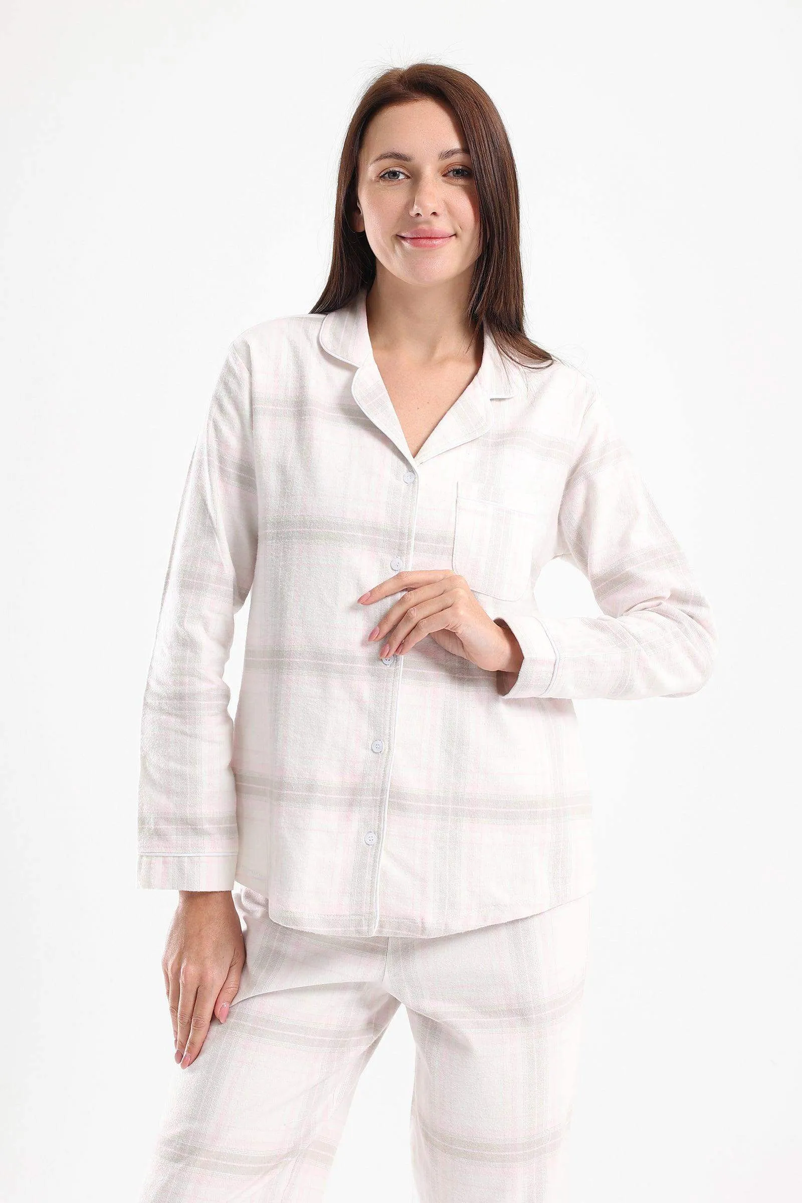 Checkered Long Sleeves Pyjama Set
