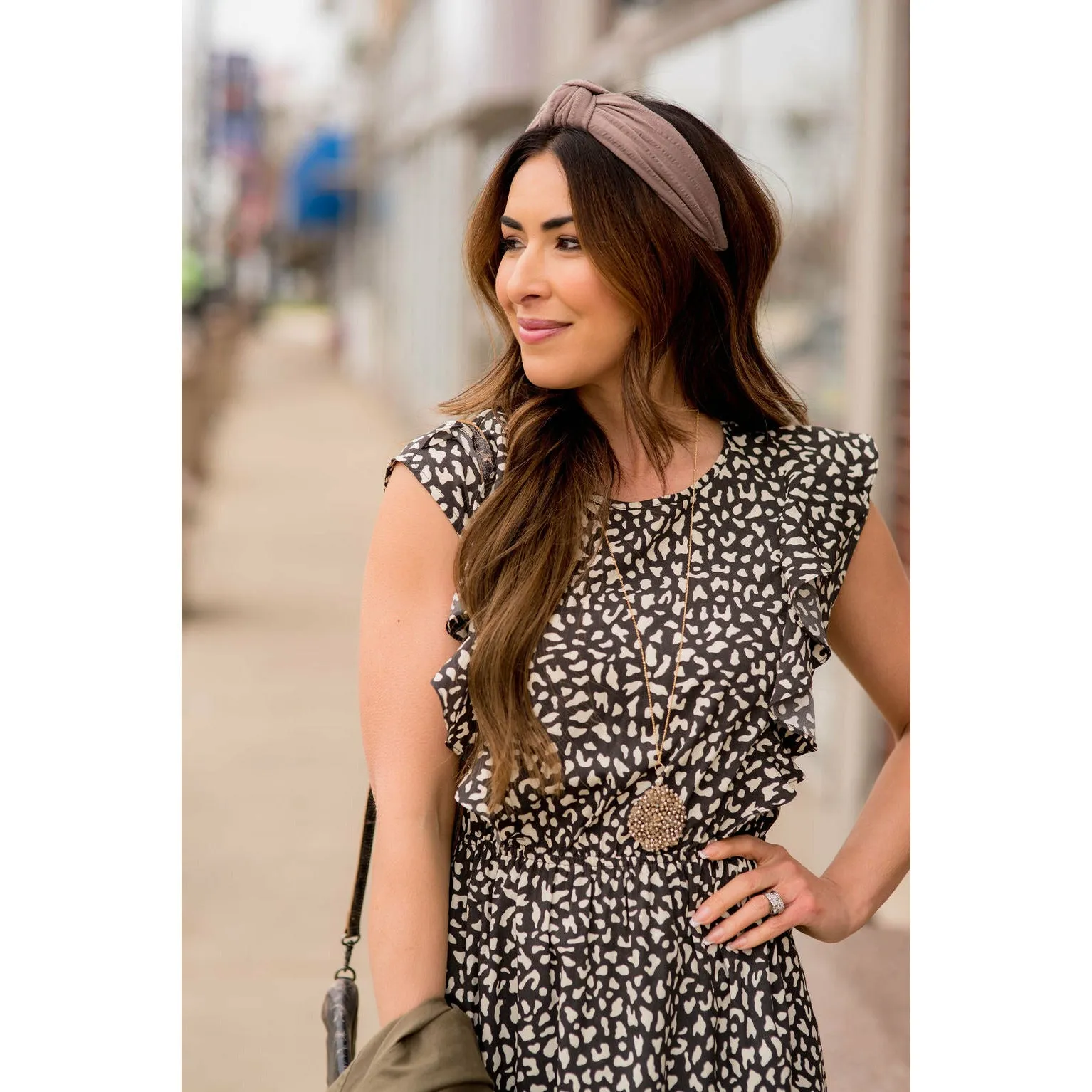 Chic & Classy Cheetah Ruffle Sleeve Dress