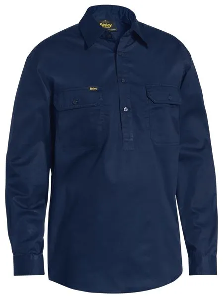 Closed Front Cool Lightweight Drill Shirt - Long Sleeve BSC6820