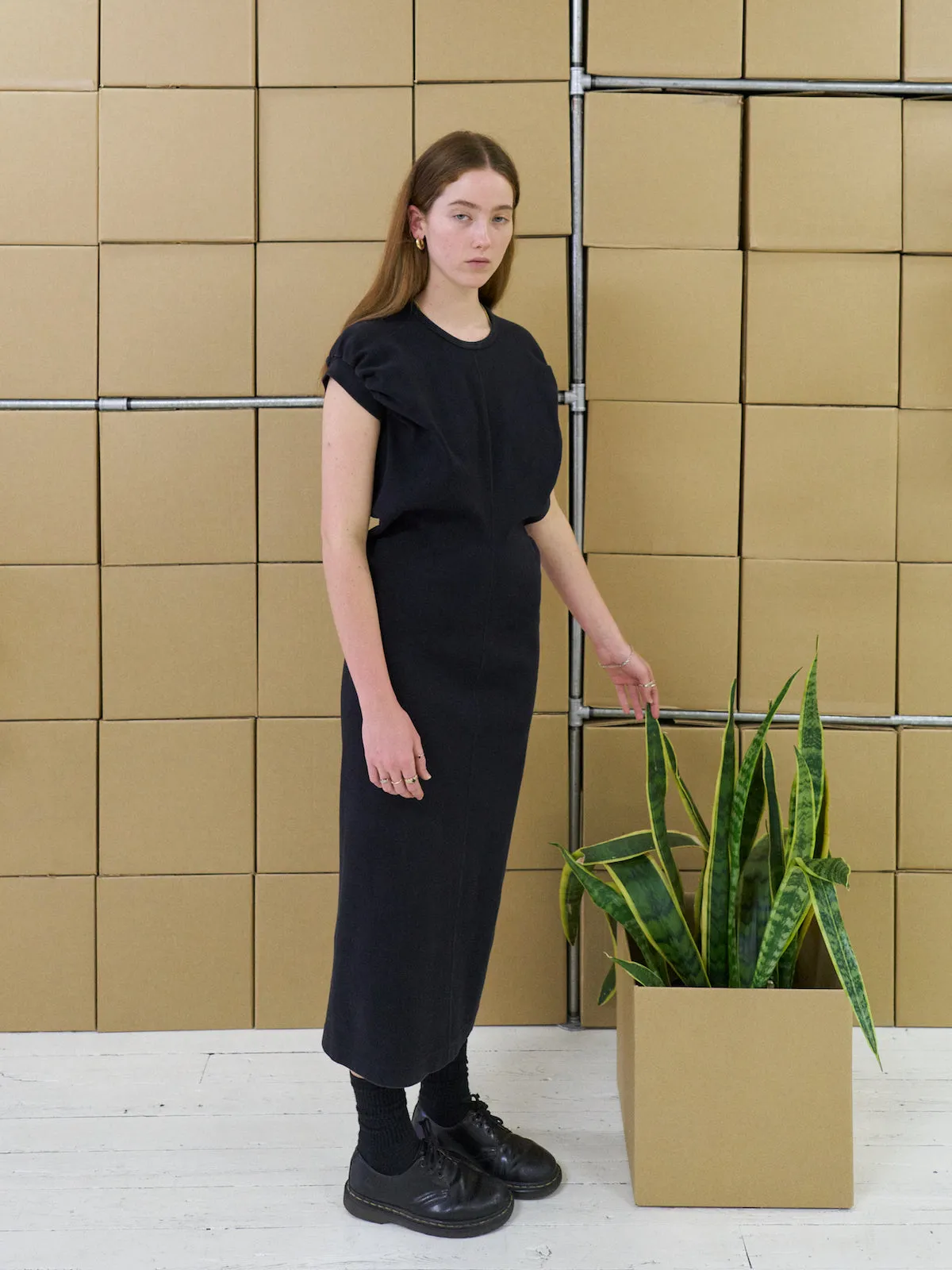 Comme des Garcons 1989 black twisted sweat dress - womens S
