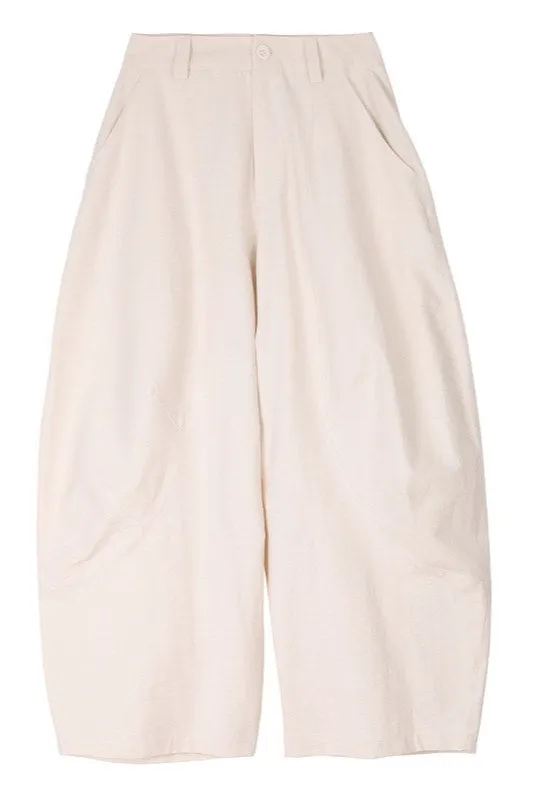 Cotton blend stylish banana shaped spacious pants | 4 color