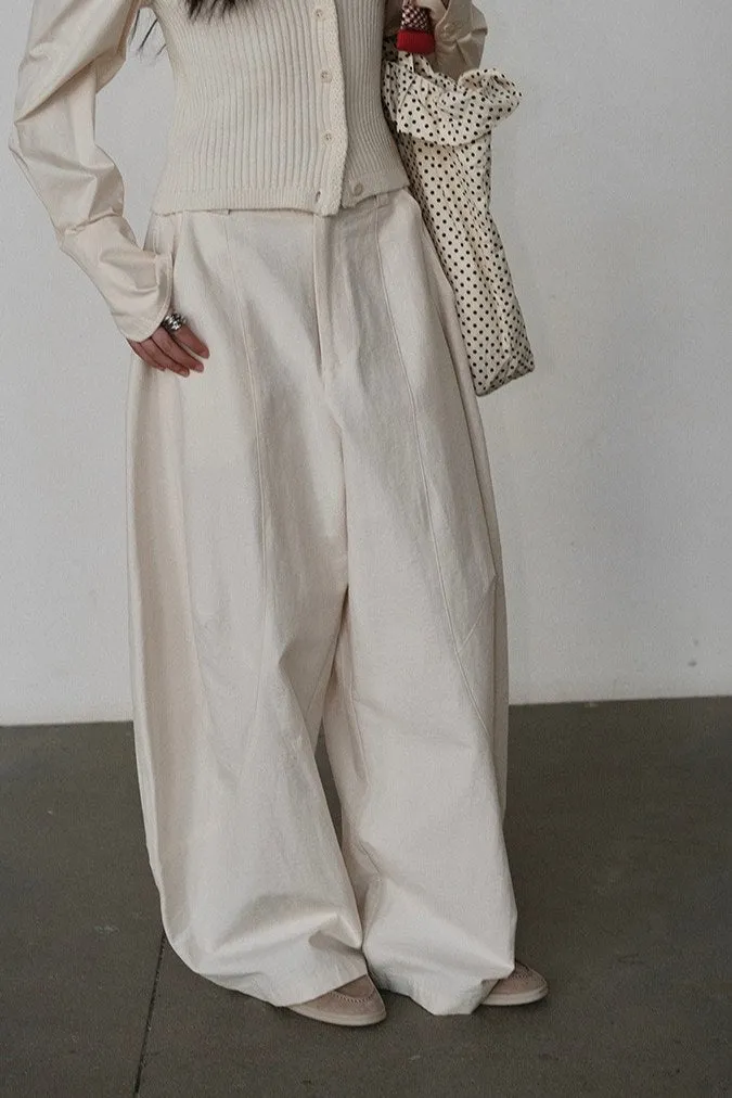 Cotton blend stylish banana shaped spacious pants | 4 color