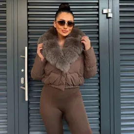 Cressida Puffer Jacket with Fur