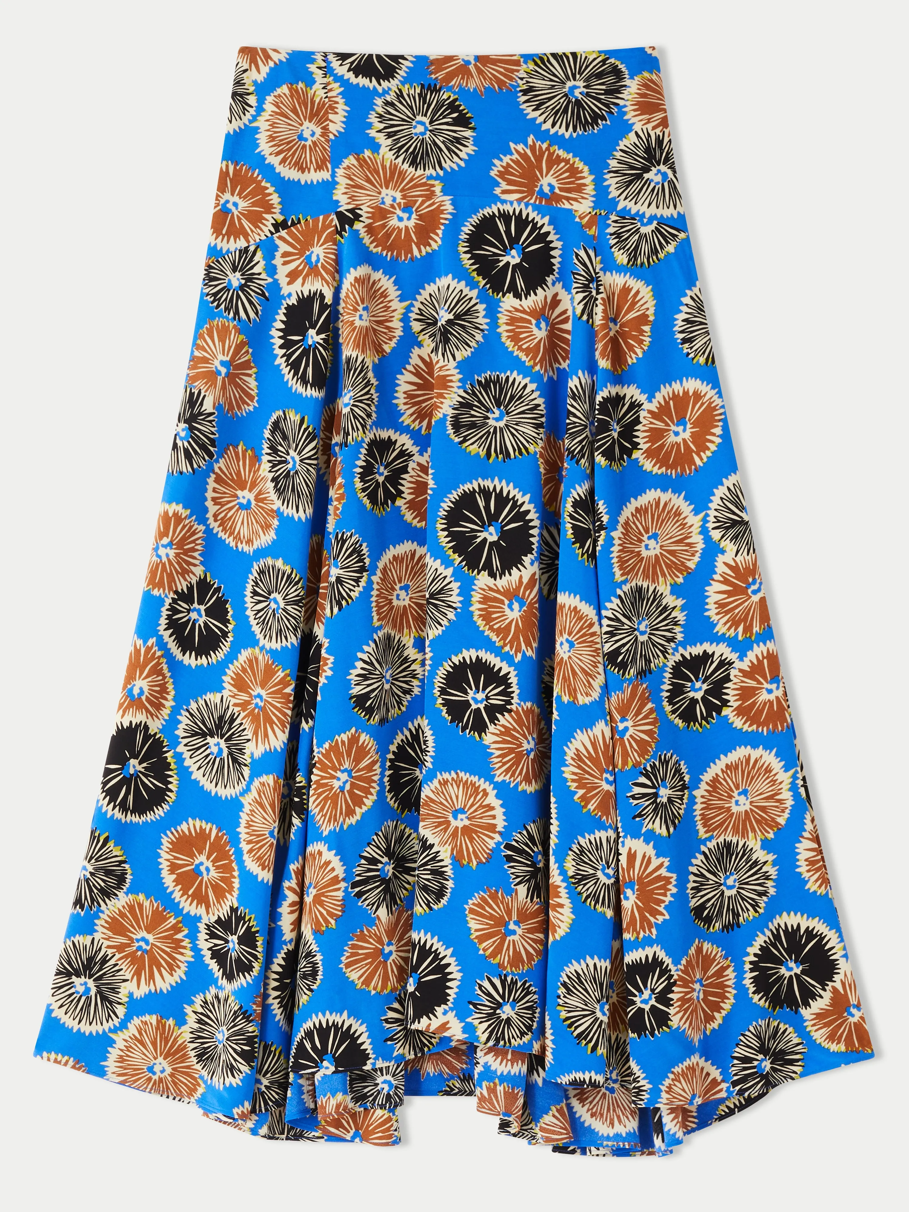 Dandelion Floral Midi Skirt | Blue