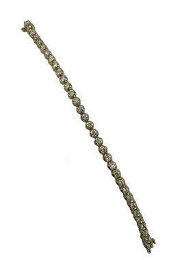 Diamond Yellow Gold Tennis Bracelet 6 1/2 Inches Long