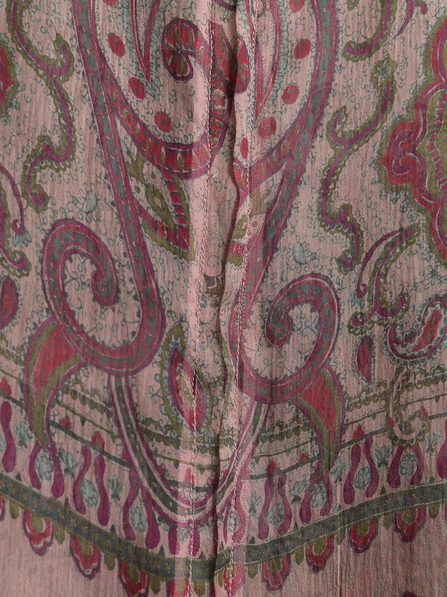 Dries Van Noten 1990s sheer paisley printed silk cap sleeve dress - size 40