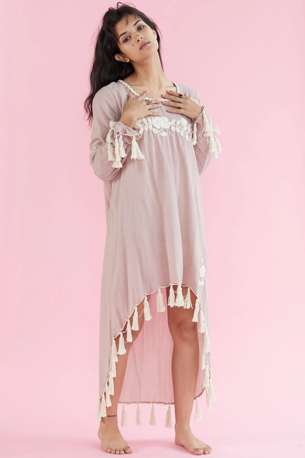 Embroidered Tassel Kaftan Rie