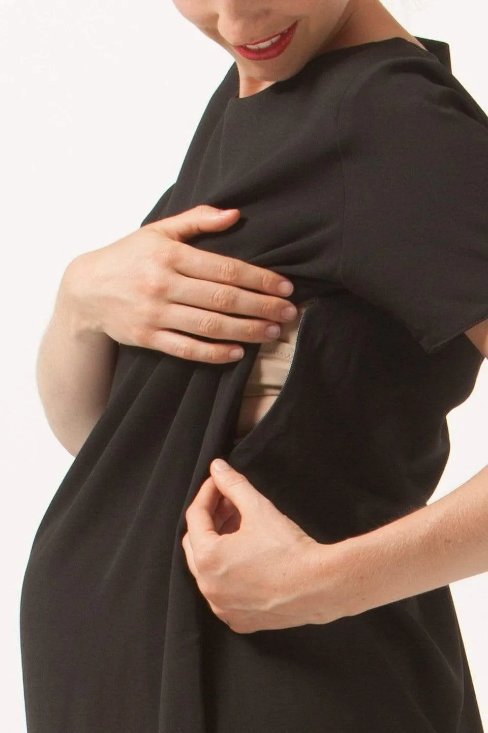 Faithe Nursing Dress Black