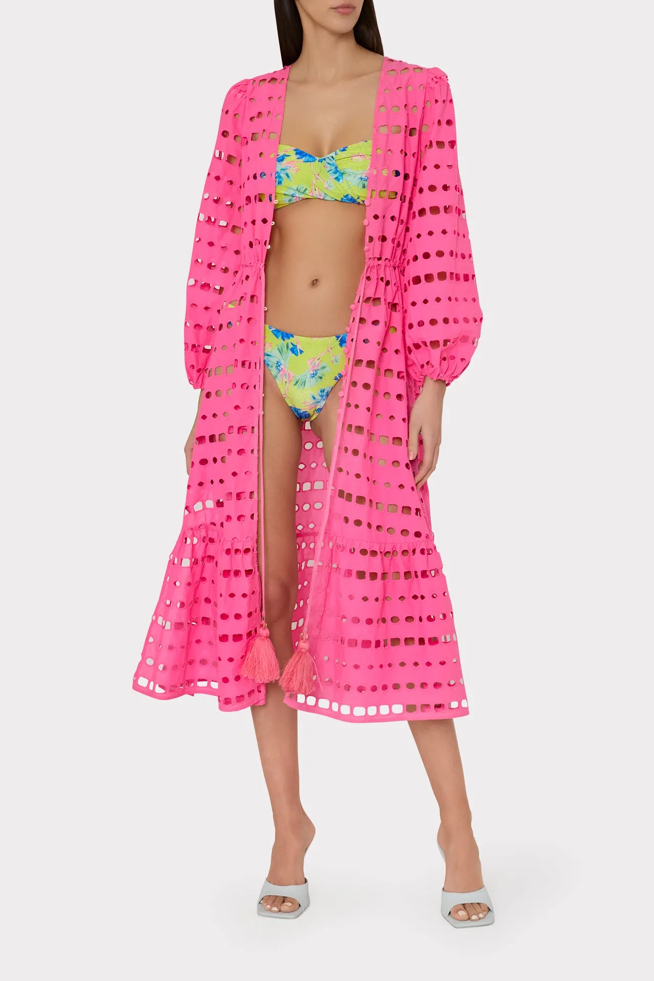 Fiona Geo Eyelet Cover-Up Dress