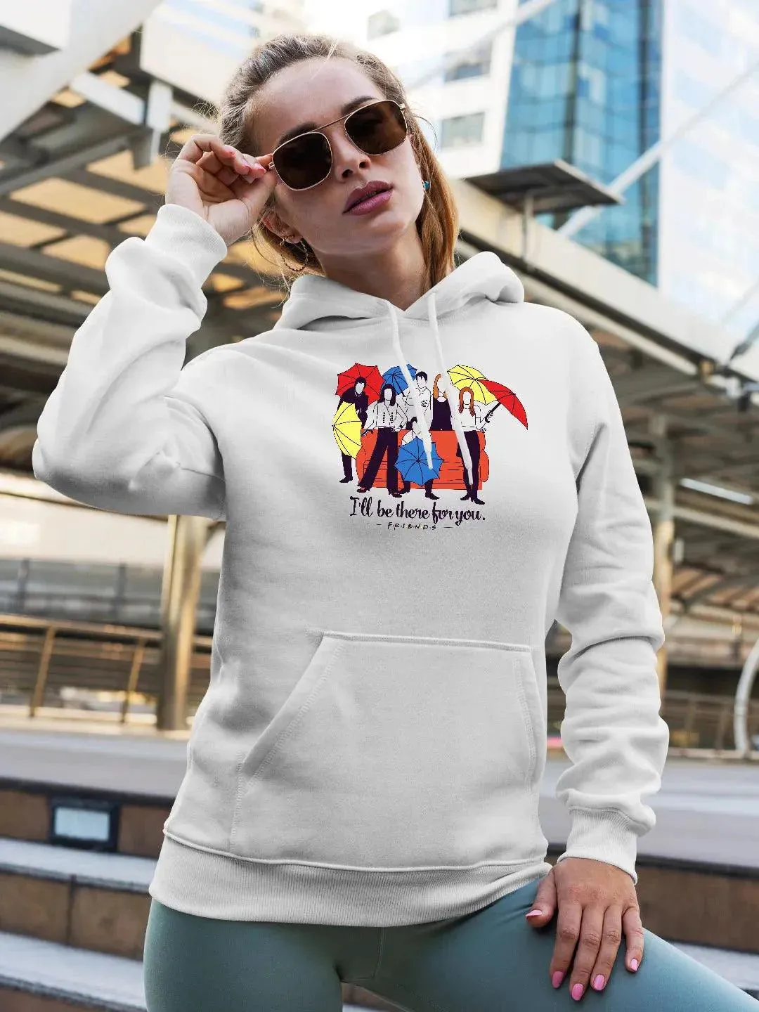 Friends - I'll Be there For You =  Womens Hoodie White Colour (No Cod Allowed On This Product)- Prepaid Orders Only