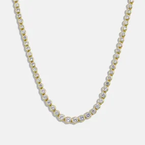 Graduated Round Cut Tennis Necklace