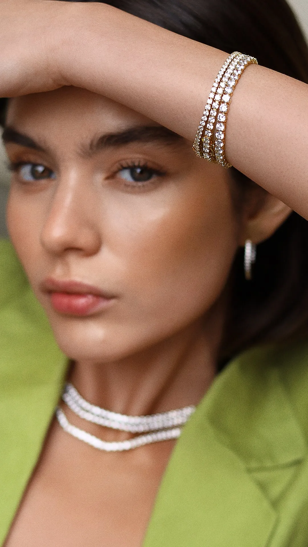 Hailey Round Prong Tennis Bracelet 18K Gold Vermeil