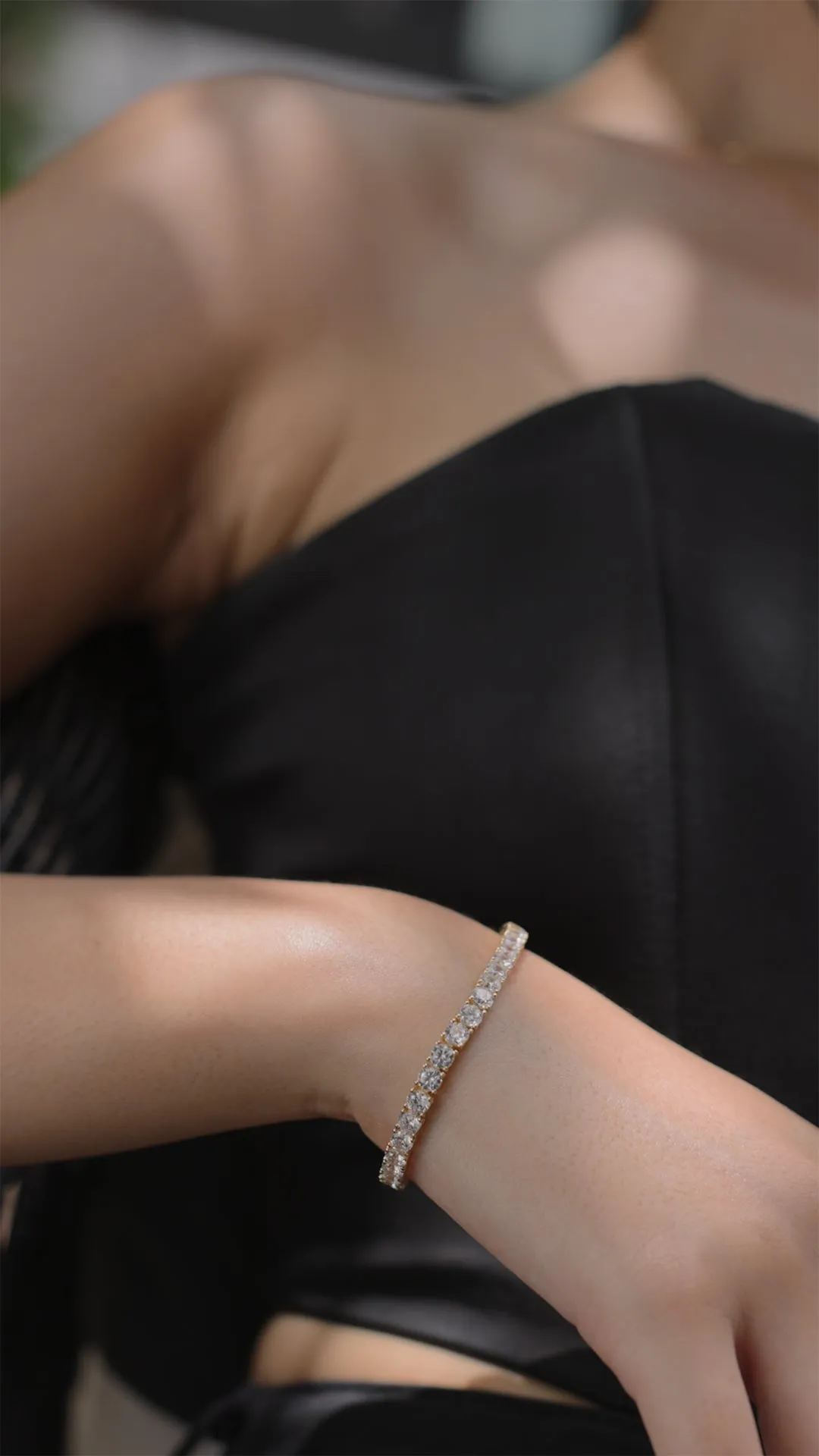 Hailey Round Prong Tennis Bracelet 18K Gold Vermeil