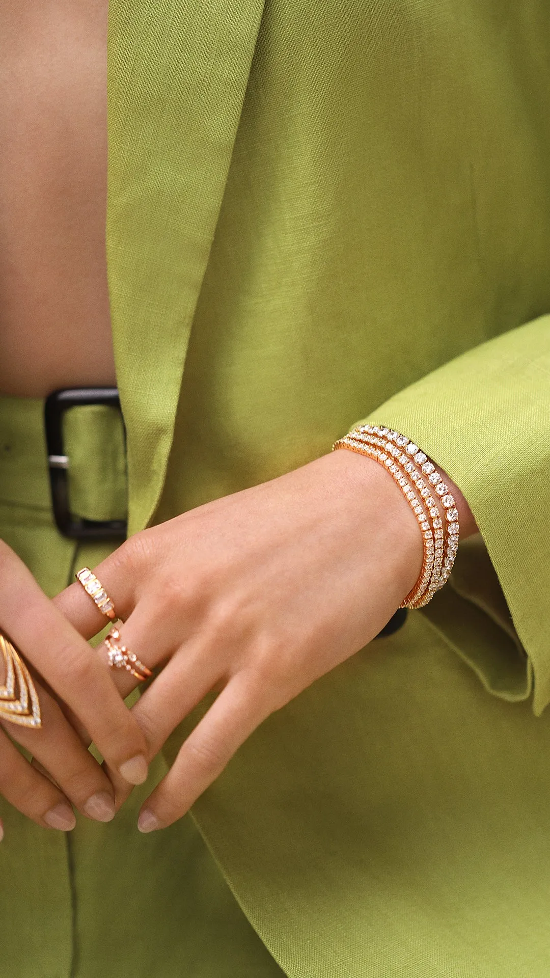 Hailey Round Prong Tennis Bracelet 18K Gold Vermeil