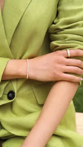 Hailey Round Prong Tennis Bracelet 18K Gold Vermeil