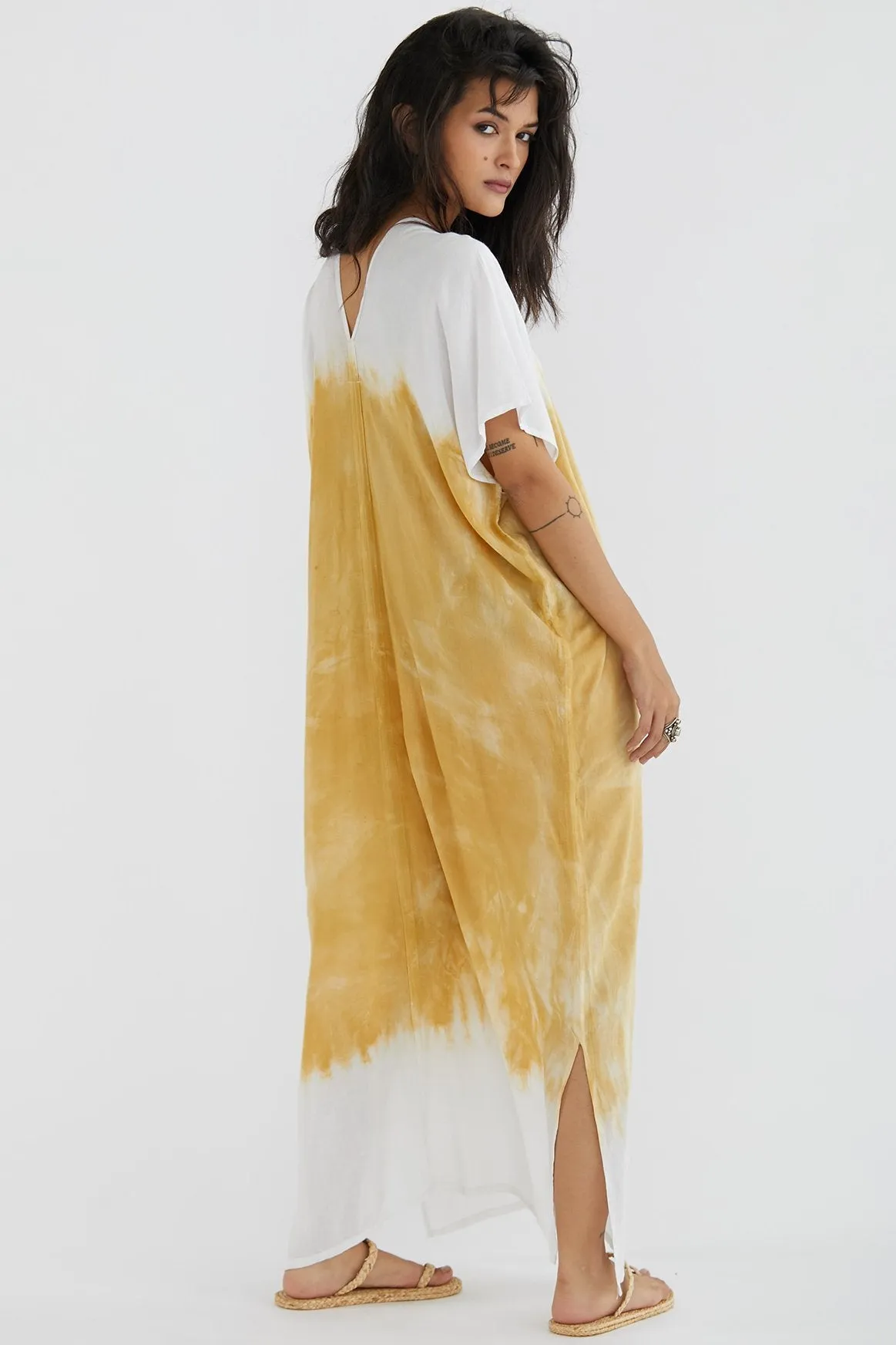 Hand Tye Dye Kaftan Tunic Dress Amandine