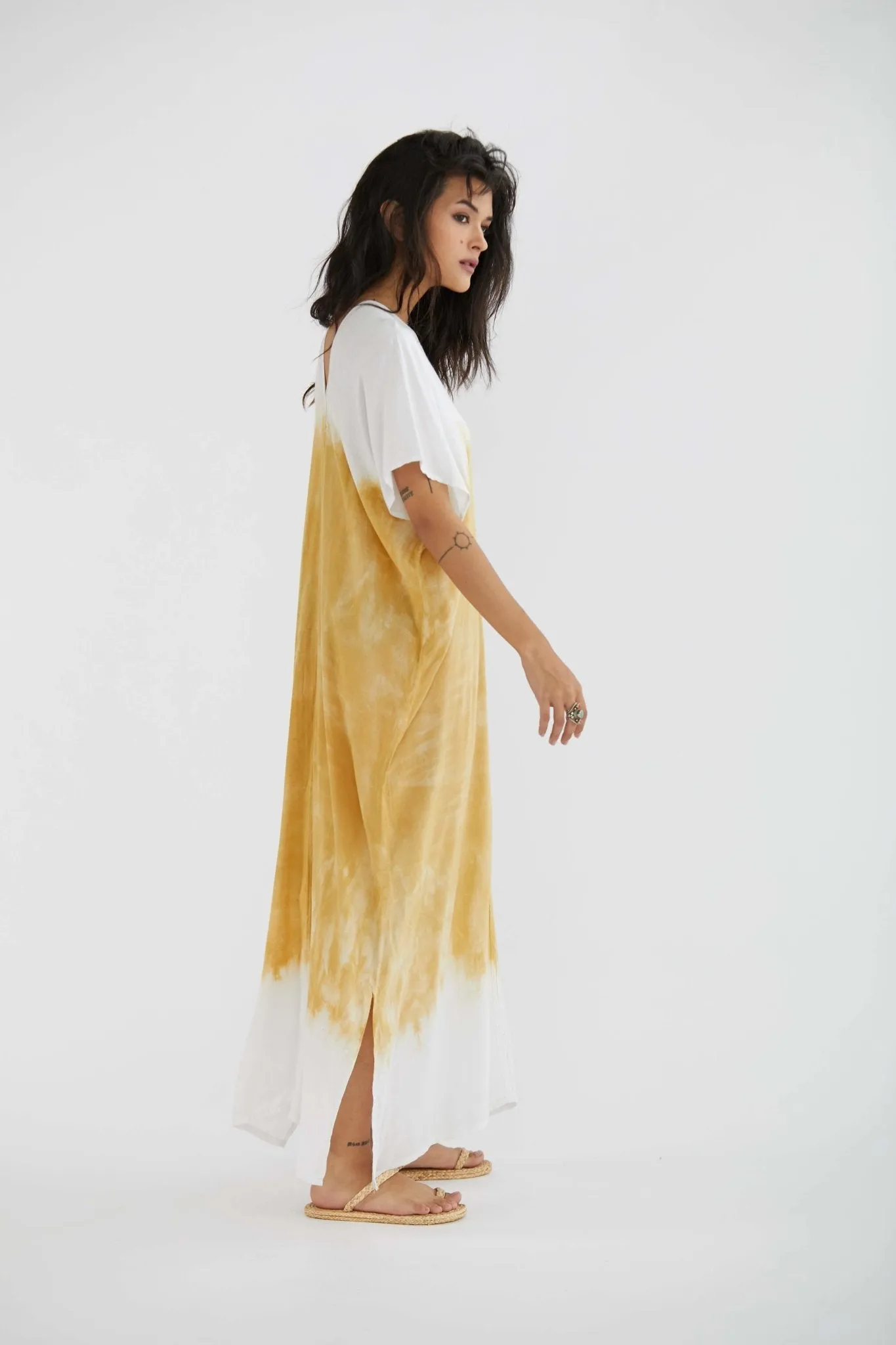 Hand Tye Dye Kaftan Tunic Dress Amandine