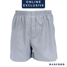 Hanford Men 100% Premium Cotton Woven Boxer Shorts Stark - Stripe (1PC/SinglePack)