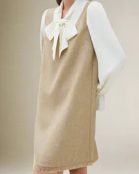 Harper Hemp-Blend Shift Dress with a Bow-Tie