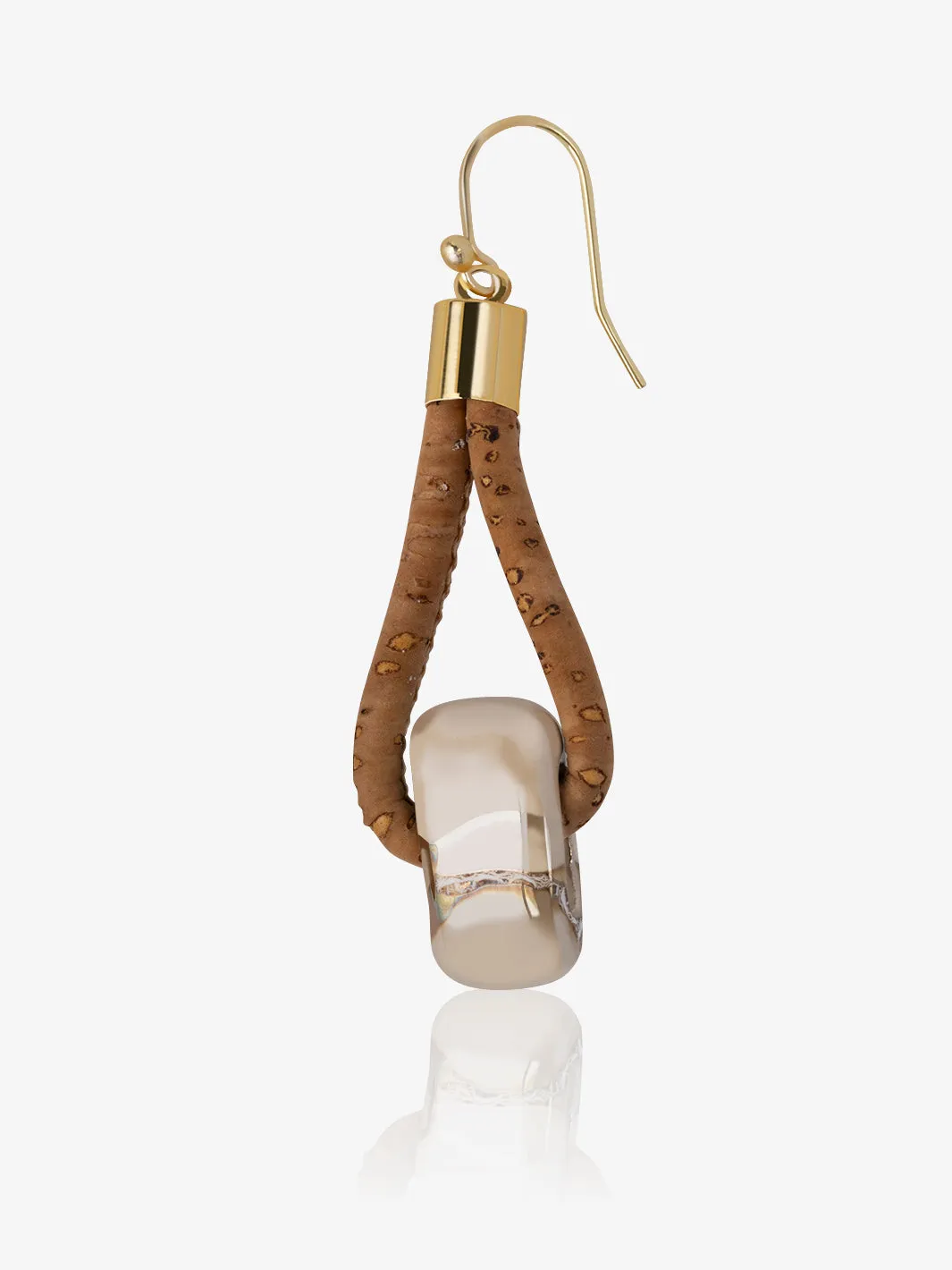 Iced Mountain Earrings in Cork & Ceramic