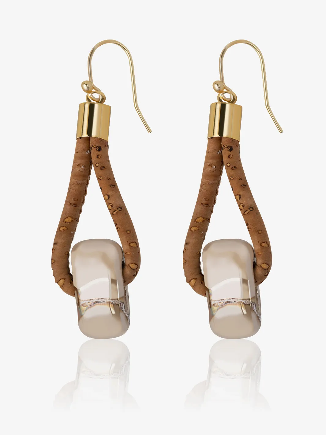 Iced Mountain Earrings in Cork & Ceramic
