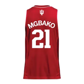 Indiana Hoosiers Adidas Men's Basketball Crimson Student Athlete Jersey #21 Mackenzie Mgbako